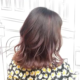 ミディアム カラー TOMOKA 艶髪/透明感カラーのヘアスタイル