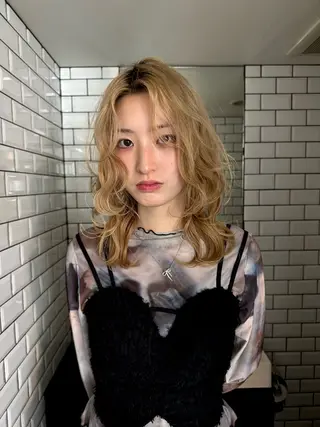 カラー 海外風ニュアンス パーマ/たいきのヘアスタイル
