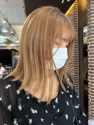 ミディアム カラー 💖デザインカラー/ タダ ハナカ💖のヘアスタイル