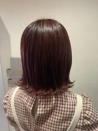 ミディアム カラー 蓮見  友里のヘアスタイル