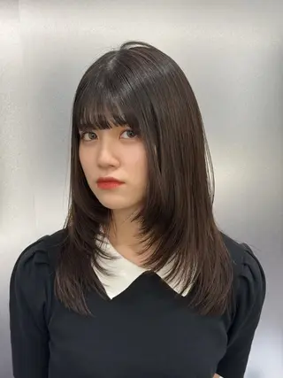 セミロング レイヤー・巻き髪 特化♡ヒディ♡のヘアスタイル