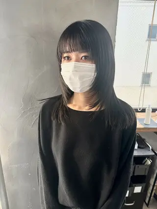 セミロング ウルフ レイヤー パーマ🪐MANAのヘアスタイル
