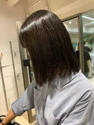 ミディアム カラー ヘアアレンジ 🫧透明感カラー/ ボブ/小笠原汐海🪽のヘアスタイル