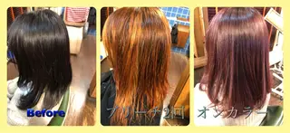 ロング カラー 長谷川 薫のヘアスタイル