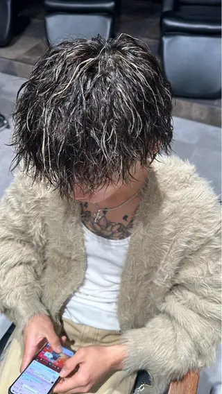 ショート パーマ ヘアアレンジ メンズ メンズヘア静岡 ✂︎Ryuheiのヘアスタイル
