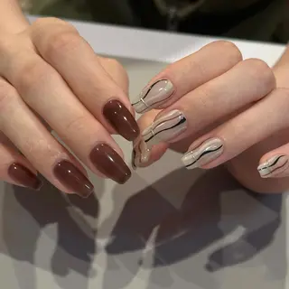 ショート カラー パーマ ヘアアレンジ メンズ キッズ ネイル マツエク・マツパ アイブロウ ar. harajukuのネイルデザイン