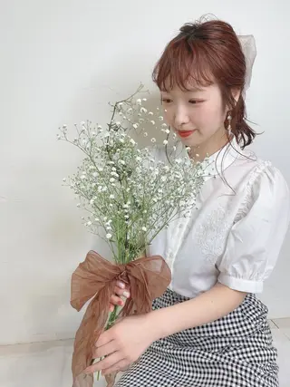 セミロング カラー ヘアアレンジ マツエク・マツパ 透明感カラー🫧ヘア セット🫧松本菜月の眉毛・アイブロウイメージ