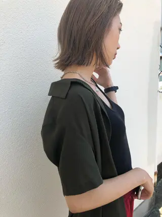 ミディアム カラー Pia ツボイ ケイタのヘアスタイル