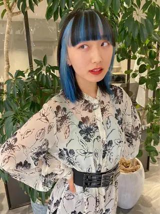 ミディアム カラー メンズパーマ💈藤田 晃志のヘアスタイル