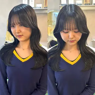 ロング カラー 韓国ヘア🇰🇷/ 顔周り/松田光里のヘアスタイル