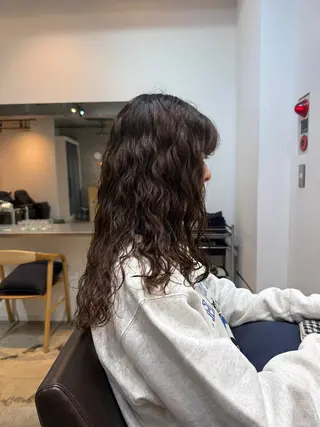 セミロング 🌿朝5分でお洒落 パーマスタイル🌿のヘアスタイル