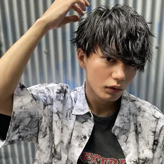 メンズ パーマ ショート Mens salon ANDYのヘアスタイル