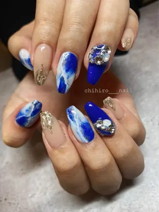 ロング カラー ネイル chihiro 小路ネイルのネイルデザイン