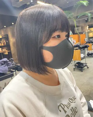 ミディアム カラー ヘアアレンジ 髪質改善カラー&TR 縮毛矯正/弱酸性矯正のヘアスタイル