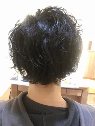 ミディアム パーマ メンズ メンズカット 三村洸斗のヘアスタイル