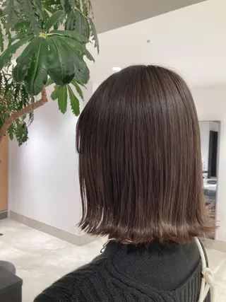 ミディアム カラー スキバサミを使わない カット🌼唯🌼のヘアスタイル