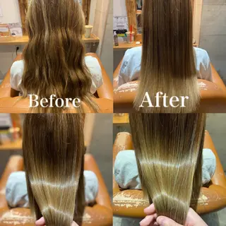 セミロング カラー ヘアアレンジ 髪質改善×矯正🫧 韓国ヘアasamiのヘアスタイル