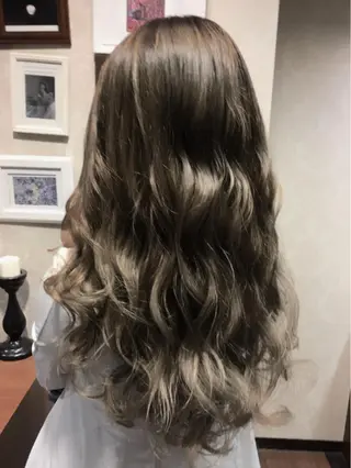 ロング カラー パーマ ヘアアレンジ 【mokuオーナー】 ちはるのヘアスタイル