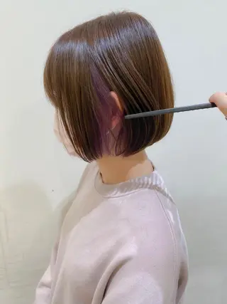 ショート レイヤー/韓国/ボブ 縮毛矯正/畠中ケントのヘアスタイル