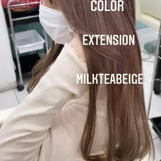 セミロング カラー エクステ🩵ブリーチ 韓国ヘア🩵KAEのヘアスタイル