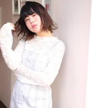 ショート カラー パーマ 細川 亮のヘアスタイル