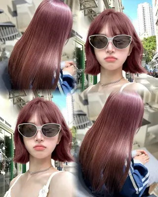 ロング カラー 韓国風ハッシュカット 似合わせレイヤー池袋のヘアスタイル