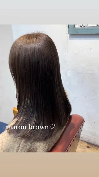 ミディアム カラー 🌈艶髪縮毛矯正🌈 岡野美典のヘアスタイル