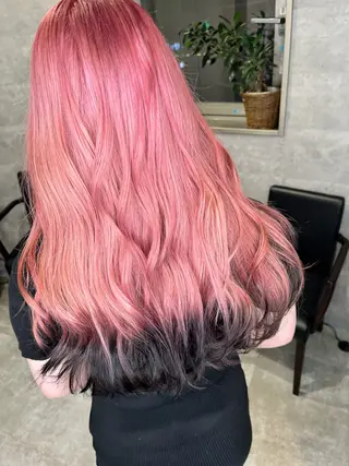 ロング カラー エクステ ダブルカラー新宿のヘアスタイル