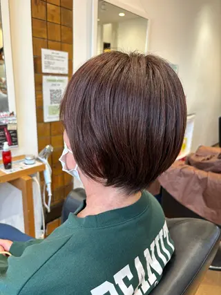 ショート カラー 秋山知穂🧸縮毛矯正 ショート新越谷南越谷のヘアスタイル