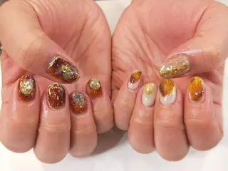 ネイル はばすみれ🎀ﾈｲﾙ 光ﾌｪｲｼｬﾙ ﾍｱのネイルデザイン