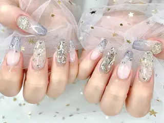 ネイル I-nailロング /ワンホン/キラキラのネイルデザイン