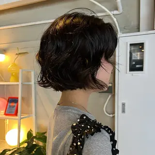 ショート パーマ ボブハイトーン🦖 デザインMAMIのヘアスタイル