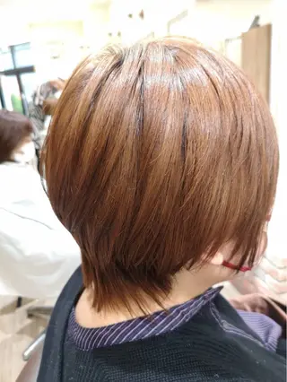 ミディアム カラー 似合わせカットパーマ 長峯丈士のヘアスタイル