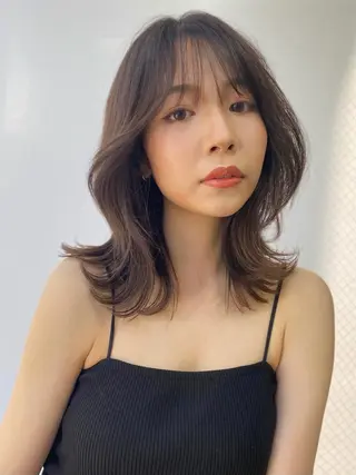 ミディアム カラー Pia ツボイ ケイタのヘアスタイル