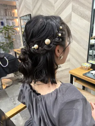 ミディアム ヘアアレンジ SHANTi 飯塚 ヘアセット/髪質改善のヘアスタイル