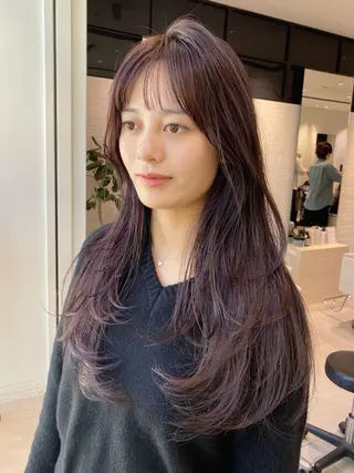 ロング カラー 銀座/韓国レイヤー/ 艶カラー🍓原田侑依のヘアスタイル