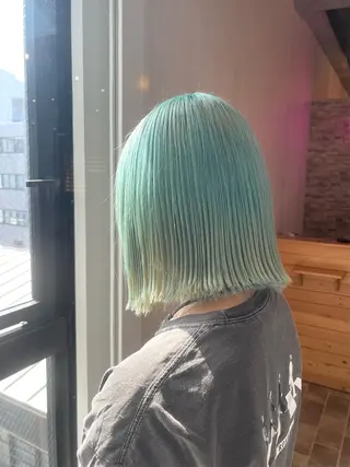 ミディアム カラー ヘアカラー&縮毛矯正 STAR☆RIVERのヘアスタイル