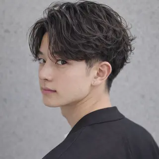 メンズ シャドウ/フェザー ニュアンスヘアメンズのヘアスタイル