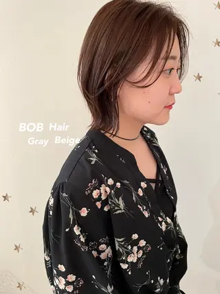 ミディアム カラー 市川 千夏のヘアスタイル