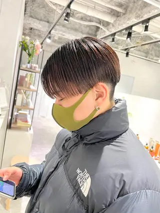 ショート カラー メンズ 関西センターパート メンズモデル募集のヘアスタイル