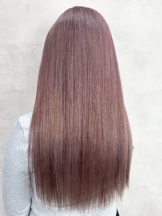 ロング カラー Rin♡透明感ピンク 🎀白肌ラベンダーのヘアスタイル