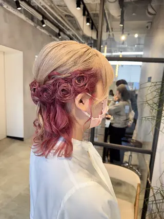 セミロング カラー ヘアアレンジ 透明感カラー✨艶髪 制作🌱山根あゆみのヘアスタイル