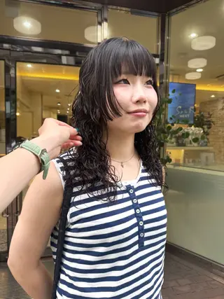 セミロング パーマ Seeknext // Rukaのヘアスタイル