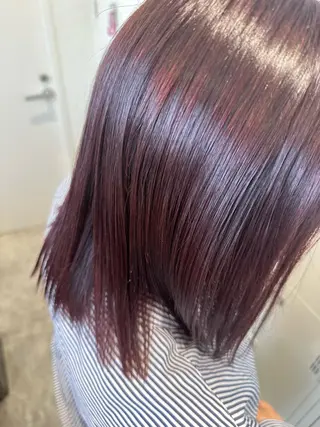 ミディアム カラー シールエクステ/ ブリーチカラーのヘアスタイル