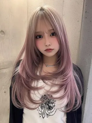 セミロング 福園 弘郁のヘアスタイル