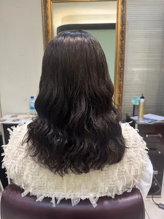 セミロング 大人可愛い♡コテ巻き パーマ🌼杉田 萌恵のヘアスタイル