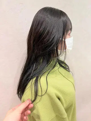 セミロング カラー 高橋 龍哉のヘアスタイル