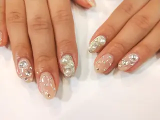 ネイル はばすみれ🎀ﾈｲﾙ 光ﾌｪｲｼｬﾙ ﾍｱのネイルデザイン