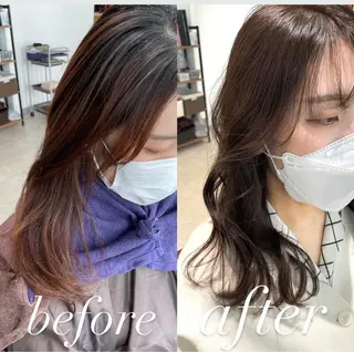 セミロング カラー 過去一の柔髪ヘア 🌿einshairのヘアスタイル