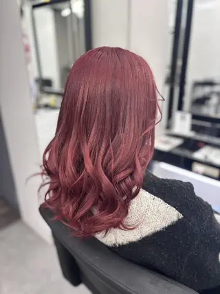 カラー セミロング ベルグロー アルファのヘアスタイル
